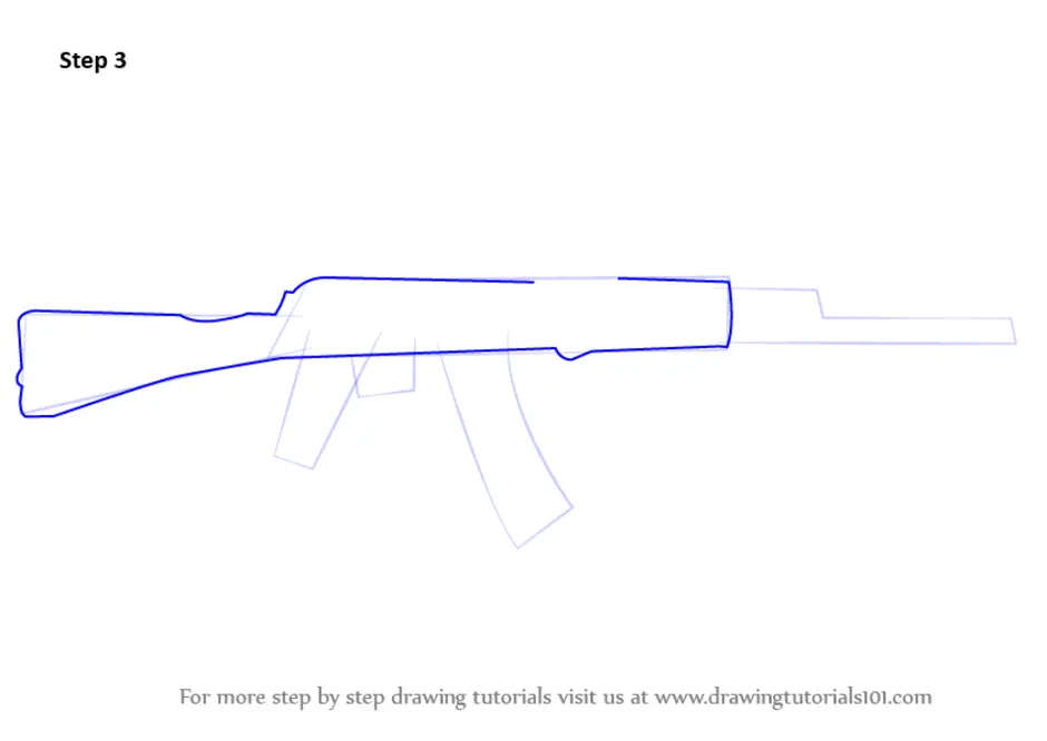 Как рисовать автомат калашникова