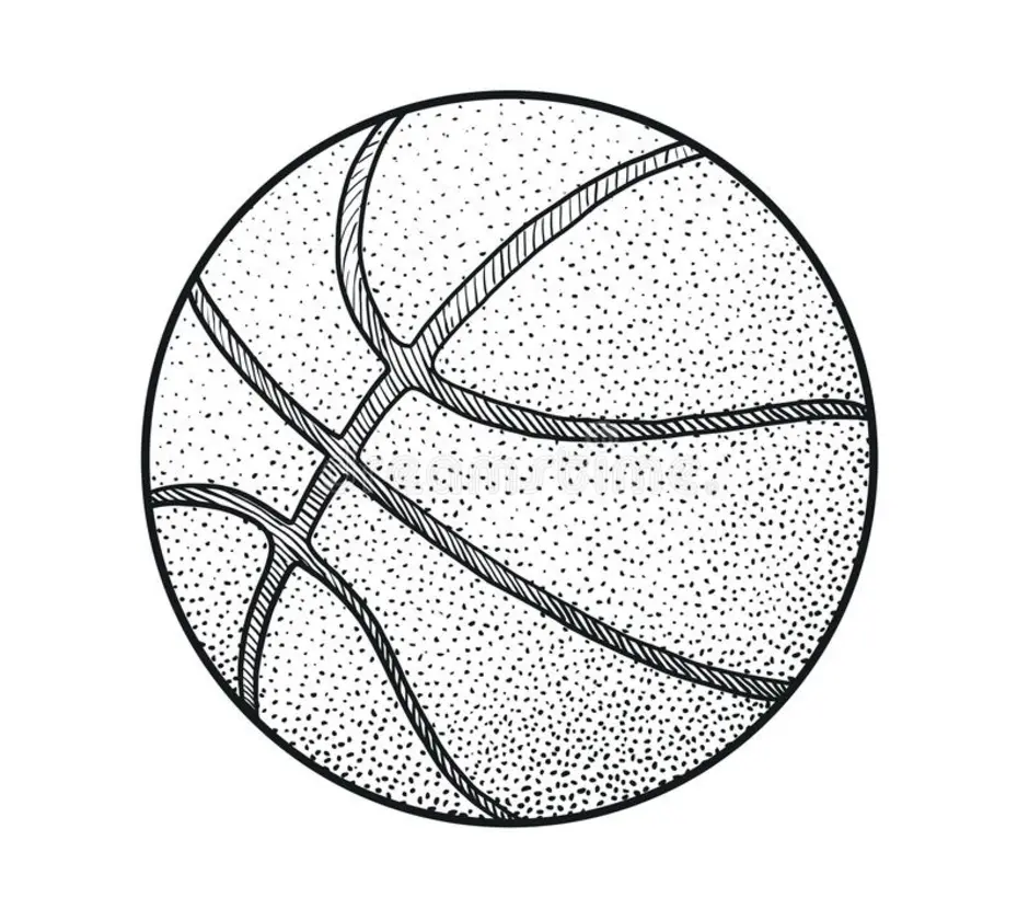 Картинка для срисовки баскетбольный мяч