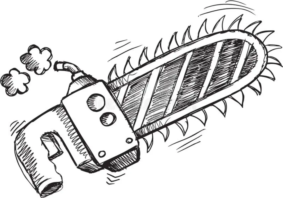 Как нарисовать человека бензопилу легко
