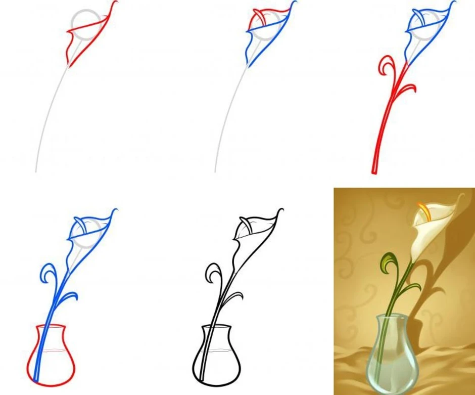Букет поэтапное рисование. Поэтапное рисование цветка. Поэтапное рисование вазы с цветами. Поэтапное рисование букета цветов. Легкие цветы для рисования.