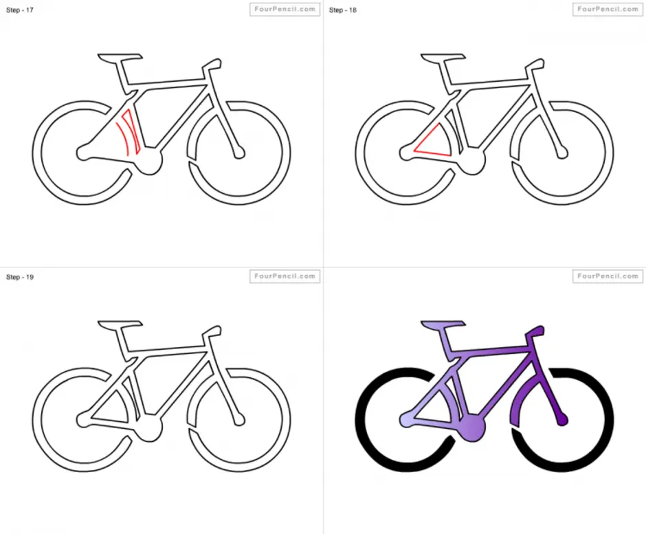Нарисовать велосипед 1 класс окружающий мир пошагово
