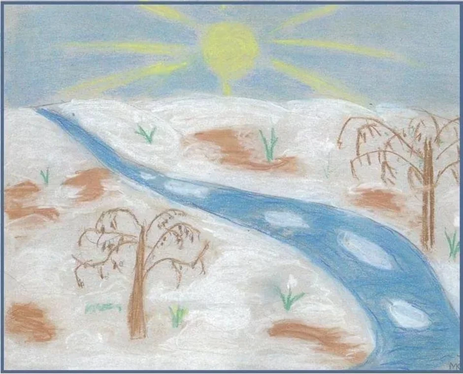 Рисуем март 3 класс. Рисование весеннего пейзажа.