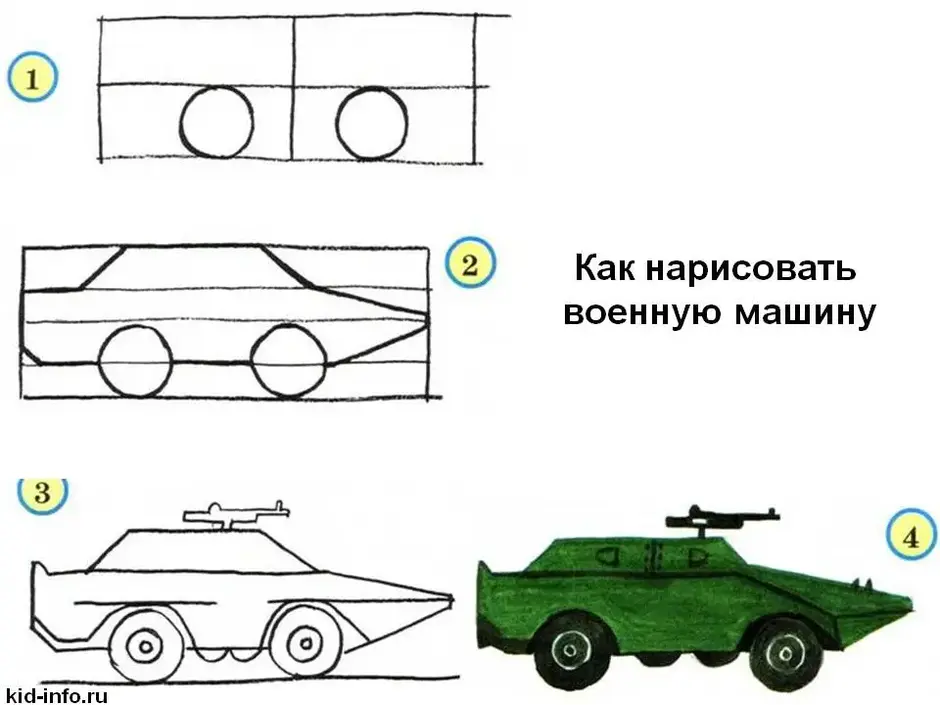 Нарисовать военную базу ребенку