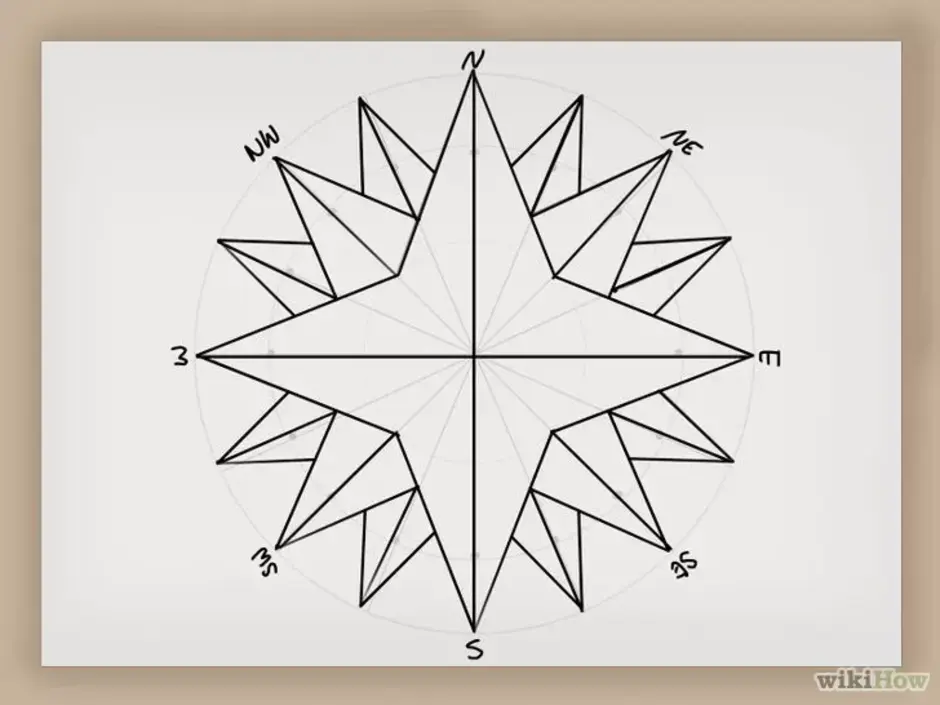 Как рисовать розу ветров