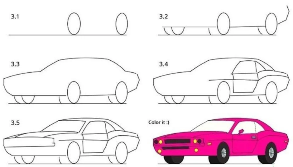 Как нарисовать автомобиль ребенку