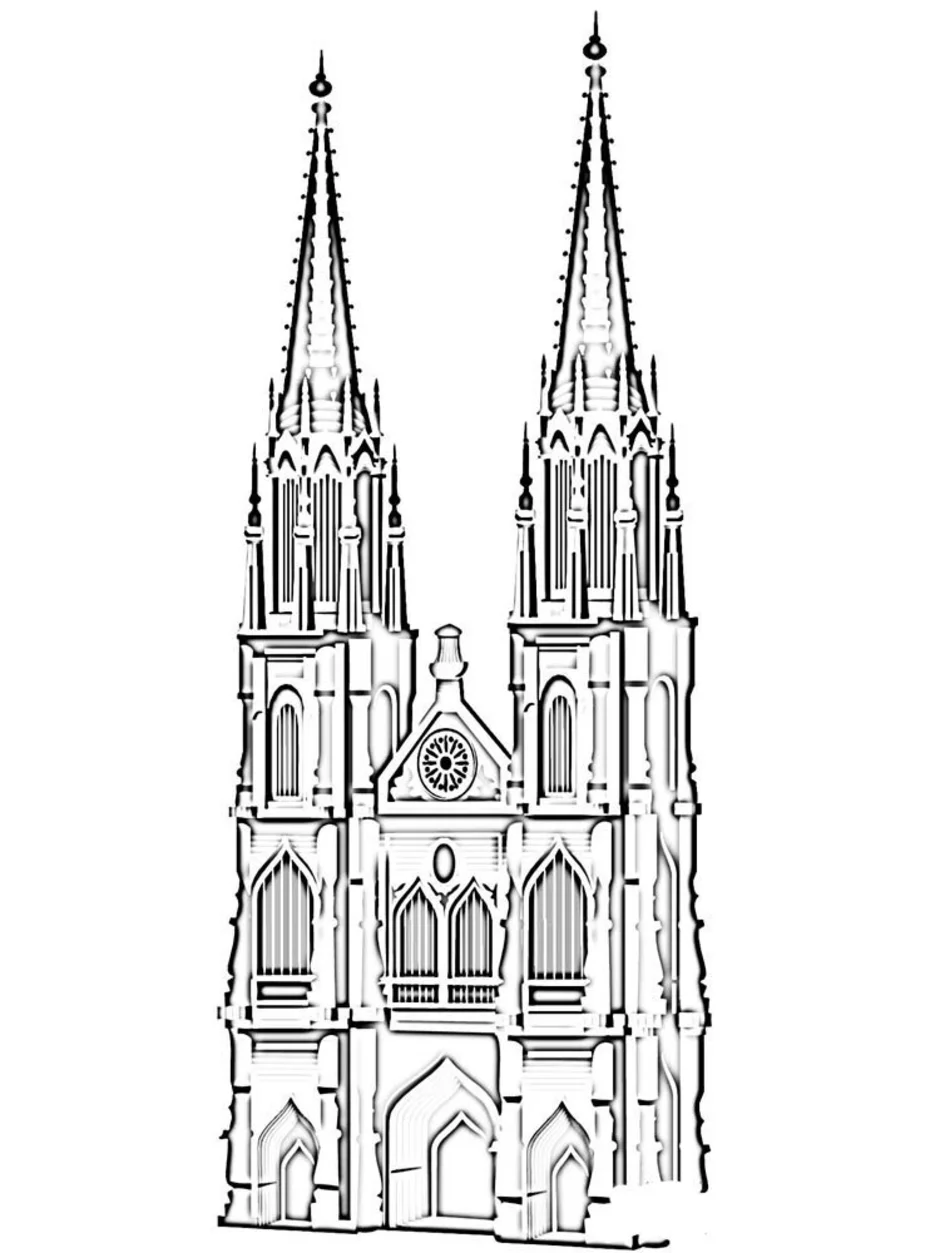 Как нарисовать готический храм