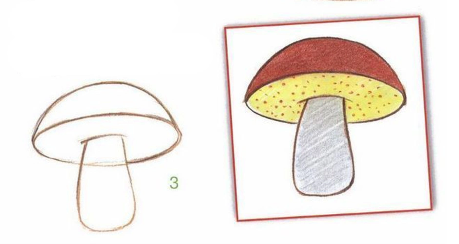 Картинки как рисовать грибы