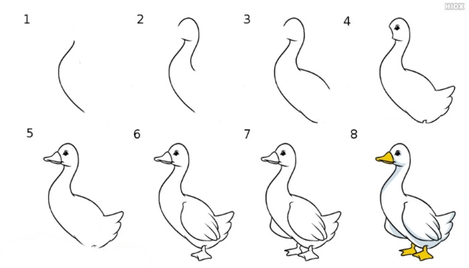 Как нарисовать гуся картинки
