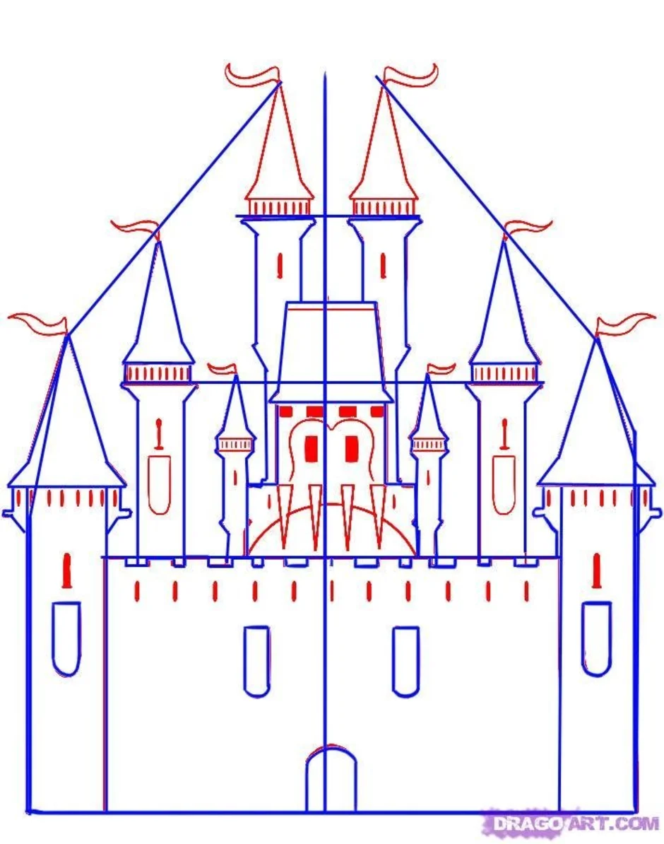 Как нарисовать дворец карандашом