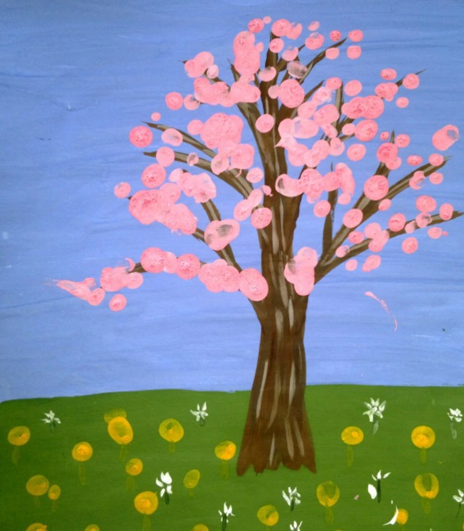 Весеннее дерево в средней группе. Рисование «деревья в инее» (т. с. Комарова, стр. 91). Рисование цветут сады. Рисование деревья весной. Цветут сады рисование в старшей группе.