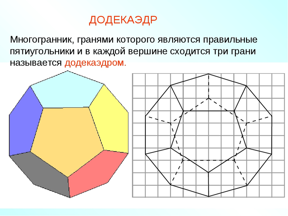 Додекаэдр нарисовать по клеточкам