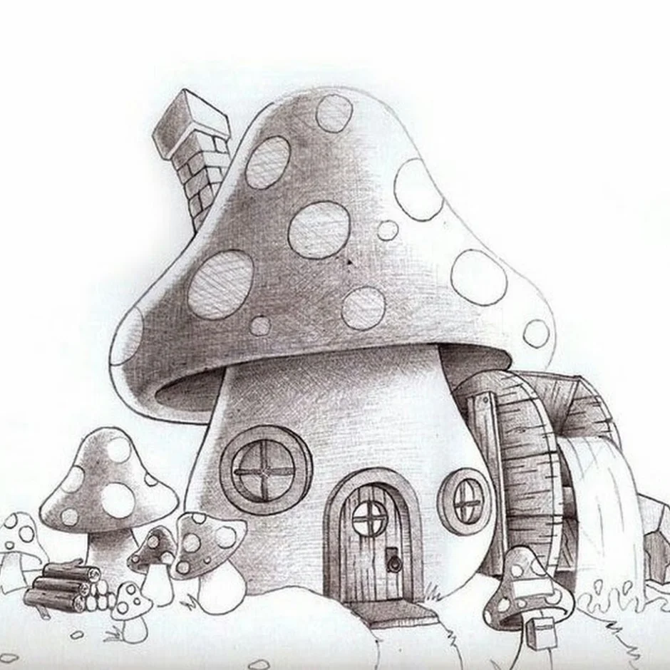 Нарисовать дом на луне 1 класс окружающий. Сказочный домик рисунок. Сказочные домики рисование. Сказочный домик карандашом. Нарисовать необычный домик.