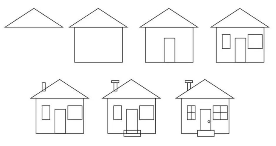 Как нарисовать дом просто