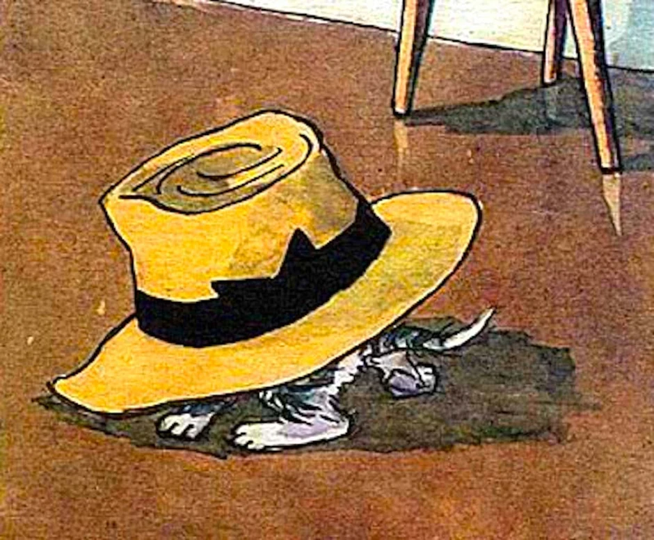 В предложении шляпа упала в воду. Носов шляпа. Рассказ шляпа Носова. «Живая шляпа», Носов н. н.. Шляпа из произведения Носова.