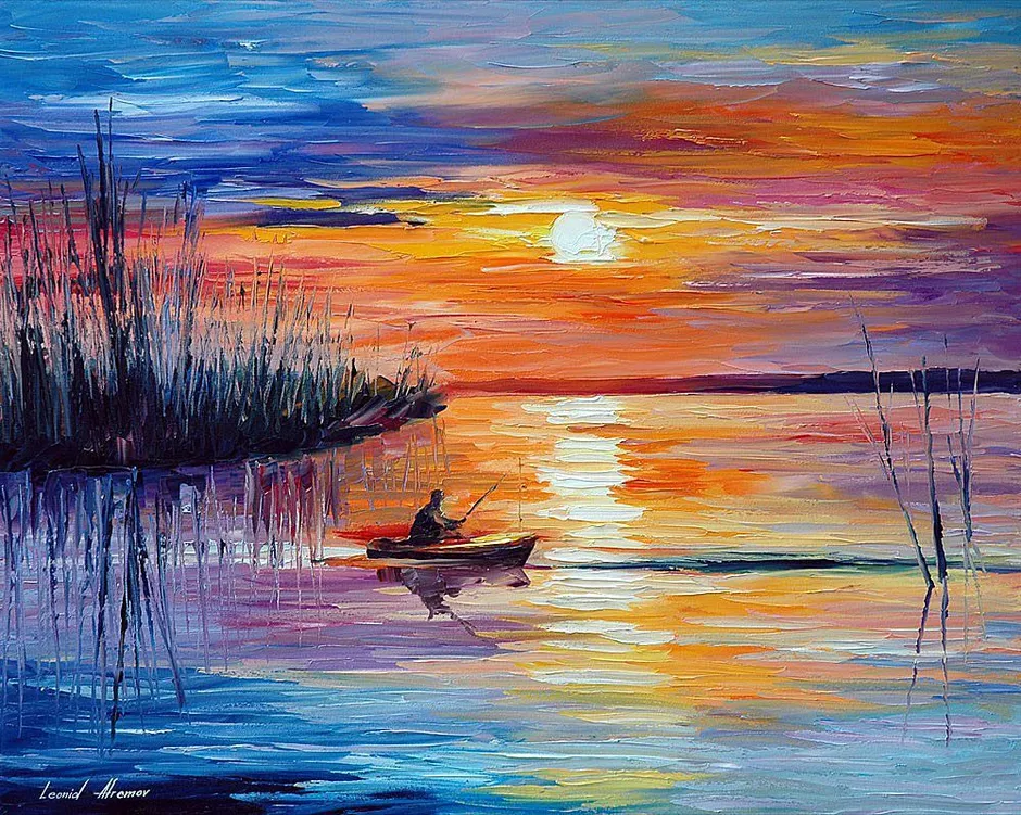 Леонид афремов закат на озере