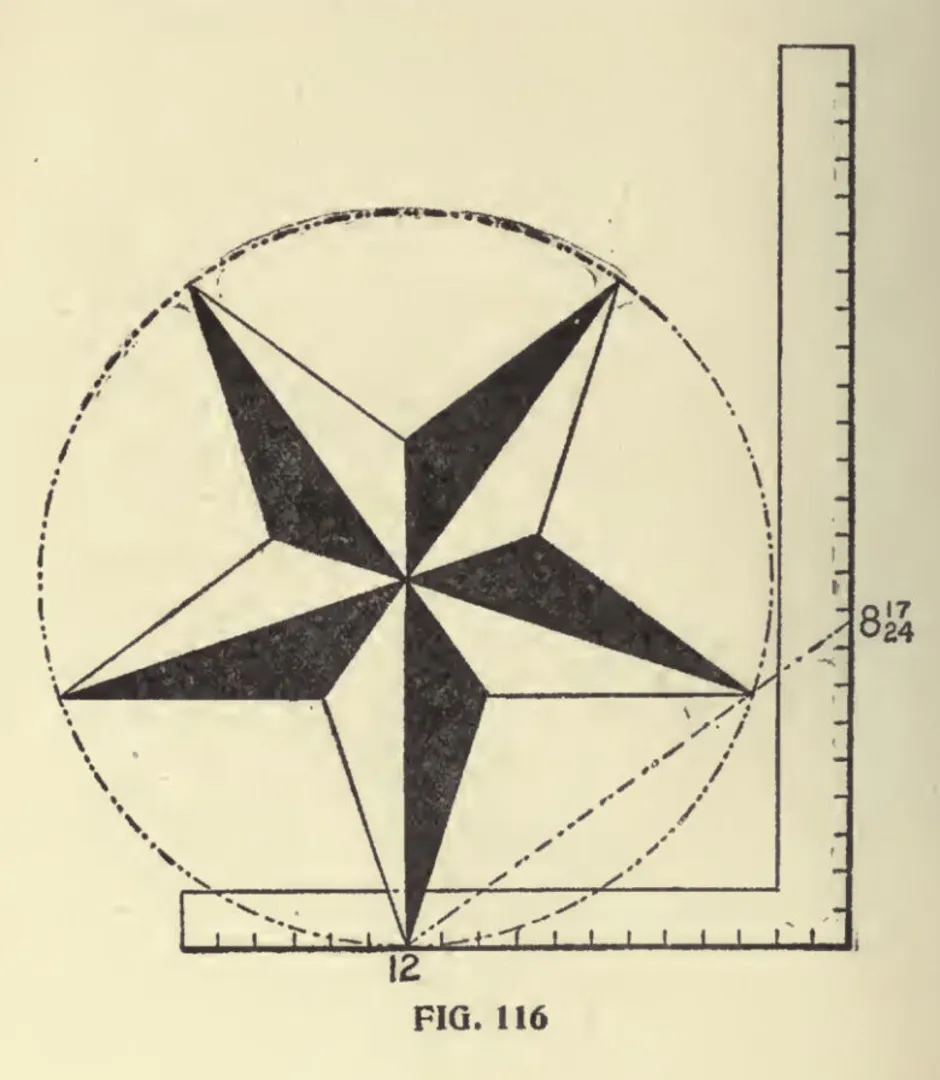 Как нарисовать пятиконечную звезду в круге с циркулем