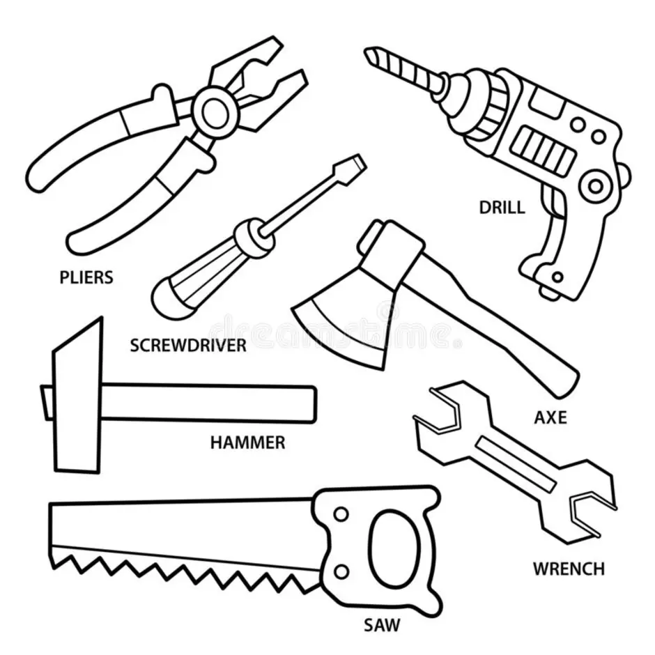 Как нарисовать инструменты строительные