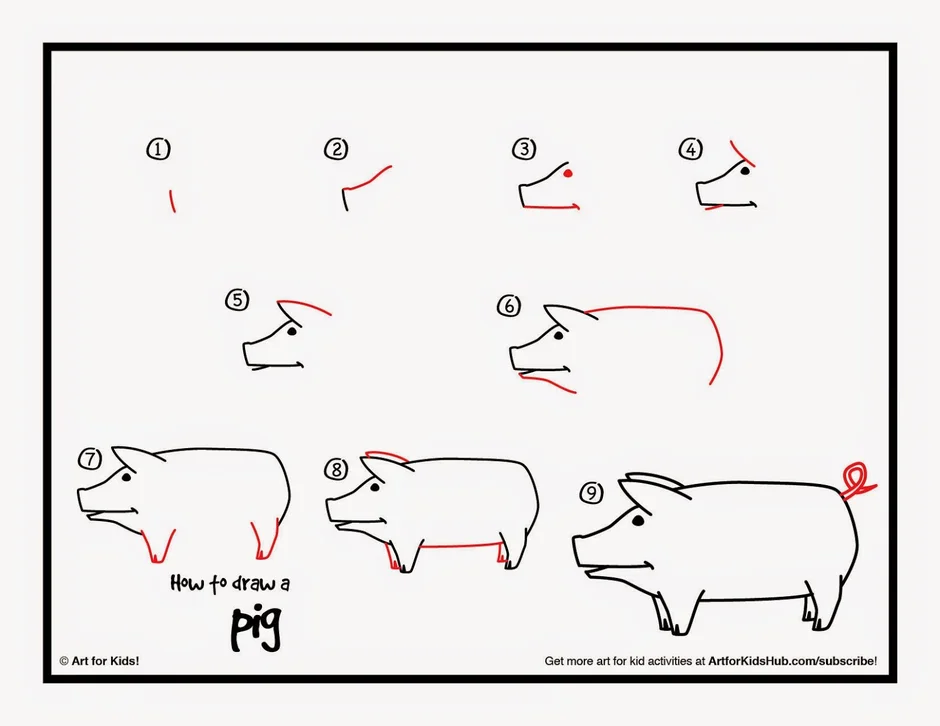 Как нарисовать кабана для детей поэтапно
