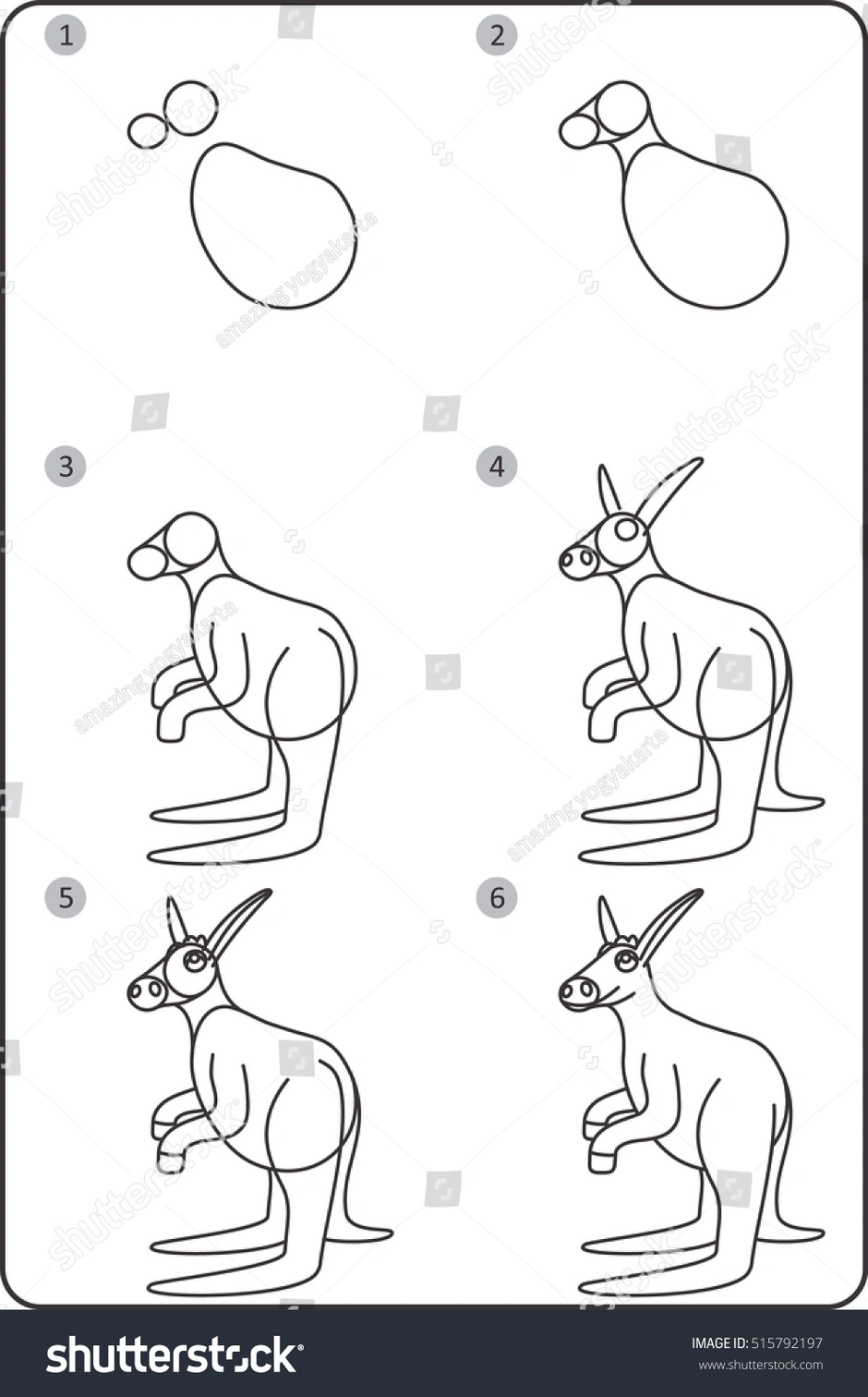 Как нарисовать кенгуру для детей 9 лет