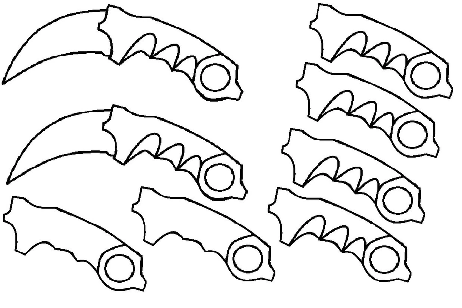 Чертеж керамбит нож из бумаги
