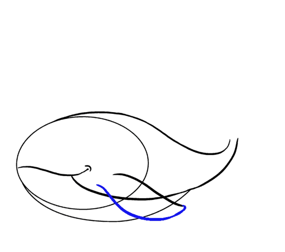 Нарисовать кита ребенку поэтапно