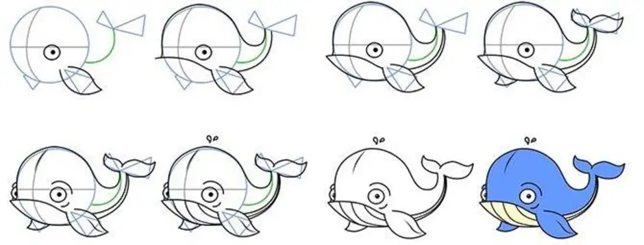 Как научиться рисовать кита