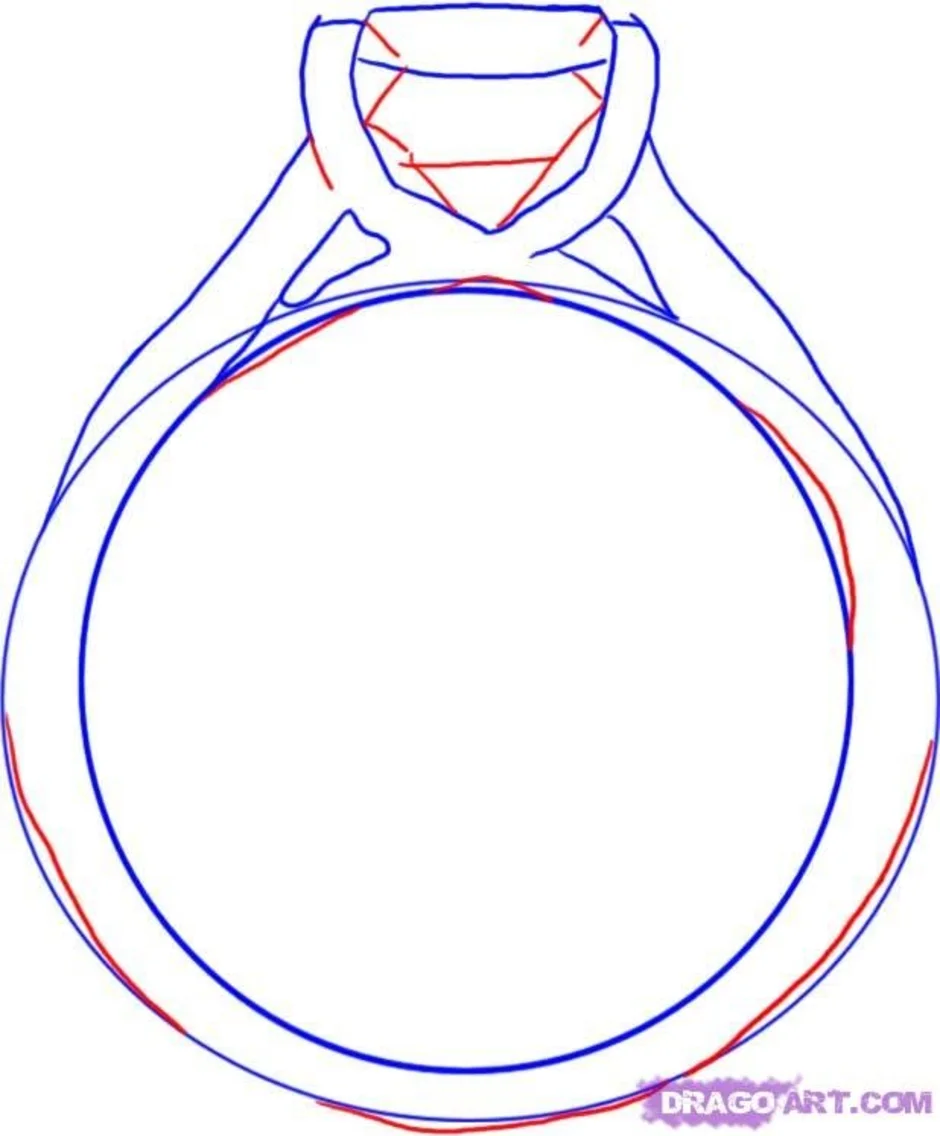 Как нарисовать кольцо карандашом