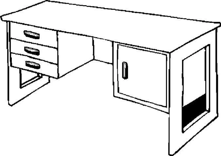 Как нарисовать письменный стол легко