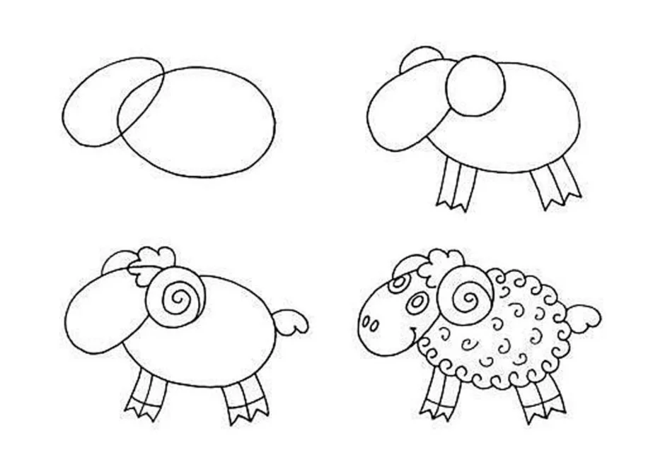 Рисование животных для детей. Рисование для дошкольников. Схемы рисования для детей. Рисование по этапам для детей. Учимся рисовать детям 4 года