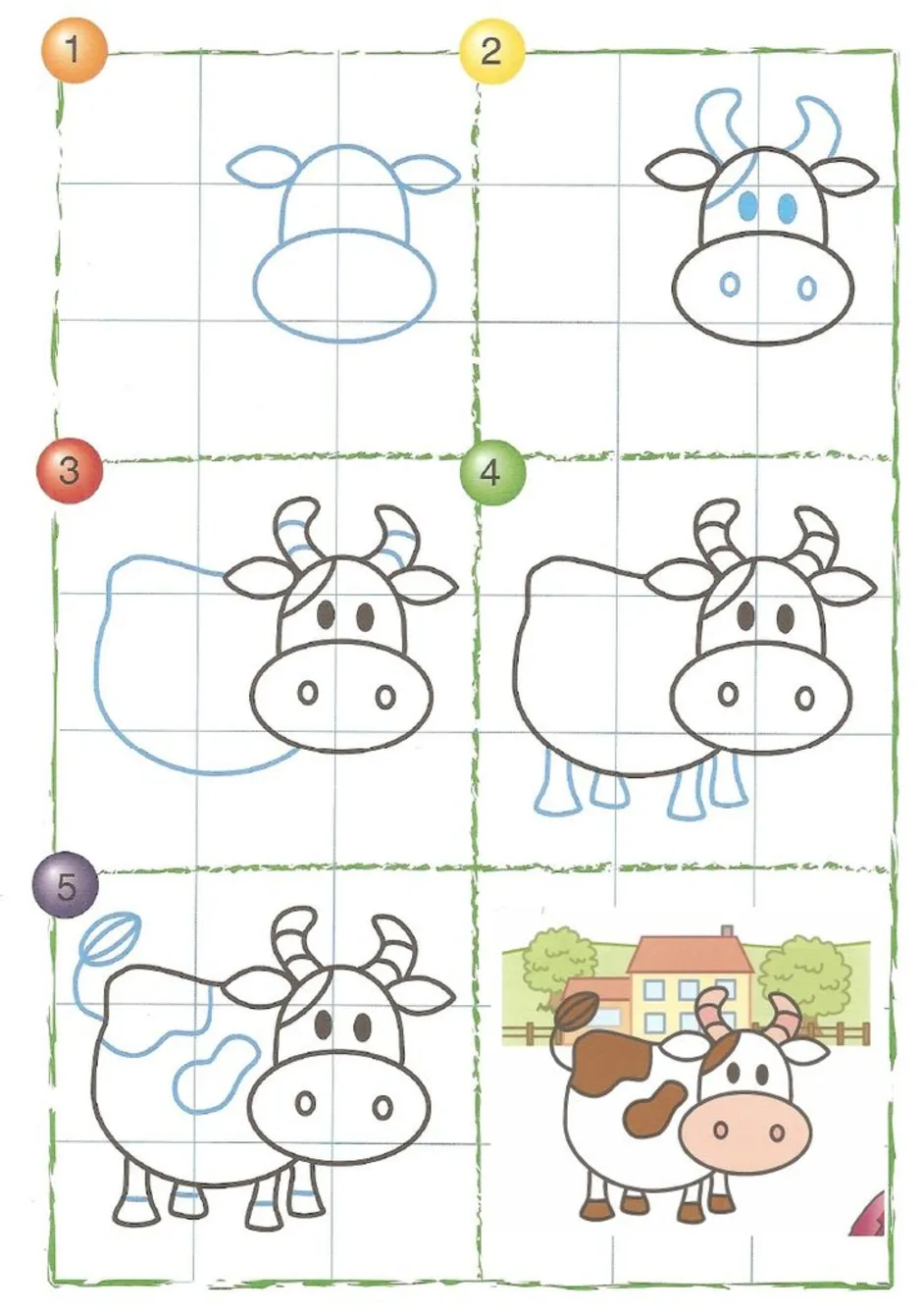 Как нарисовать корову ребенку 5 лет