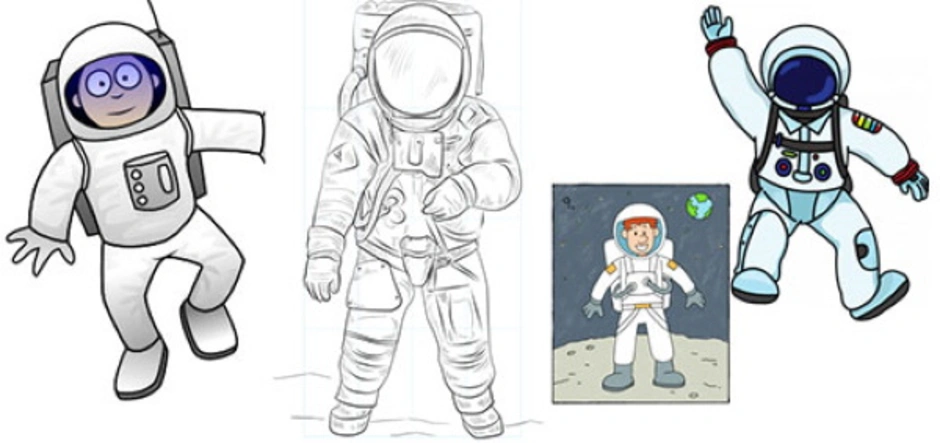 Космонавт поэтапно для детей. Космонавт рисунок пошагово для детей. Космонавт рисунок для детей. Рисунок ко Дню космонавтики. Поэтапный рисунок Космонавта.