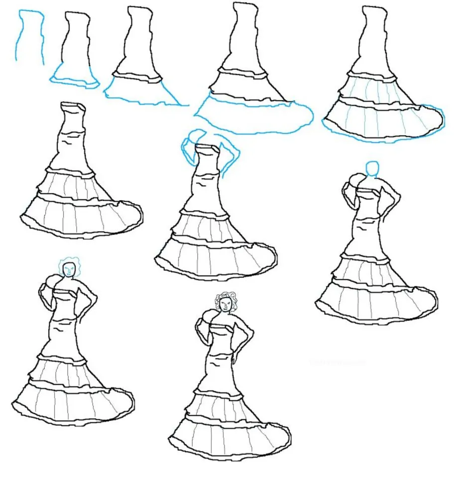 Как правильно рисовать платье