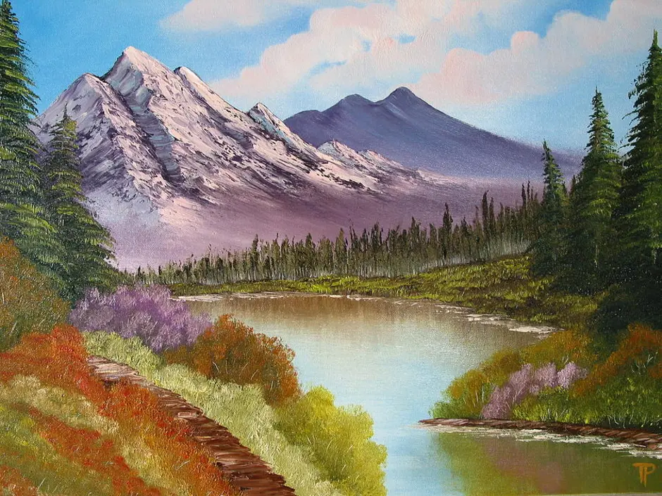 Рисунок красивых гор. Бельчев картины горы акрилом. Лорен Карпентер горный пейзаж. Горный пейзаж Татьяны Зубовой. Боб Росс картины горы.