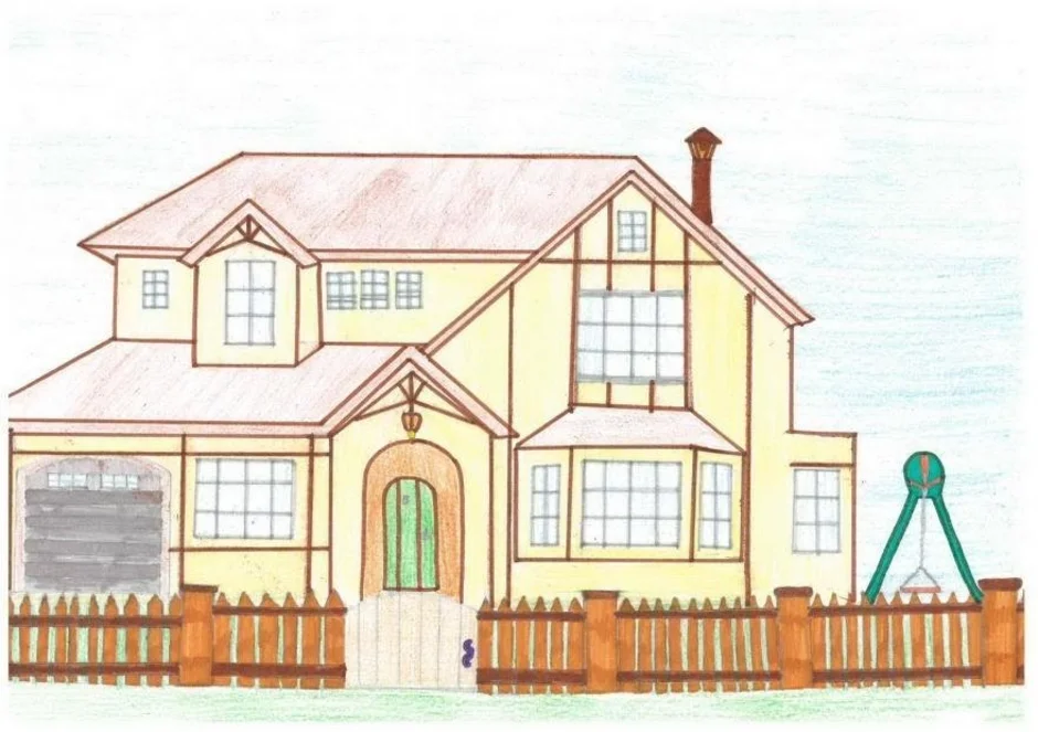 Нарисовать дом мечты 7 класс. Дом рисунок. Рисунки домов и коттеджей. Домик рисунок. Дом карандашом.