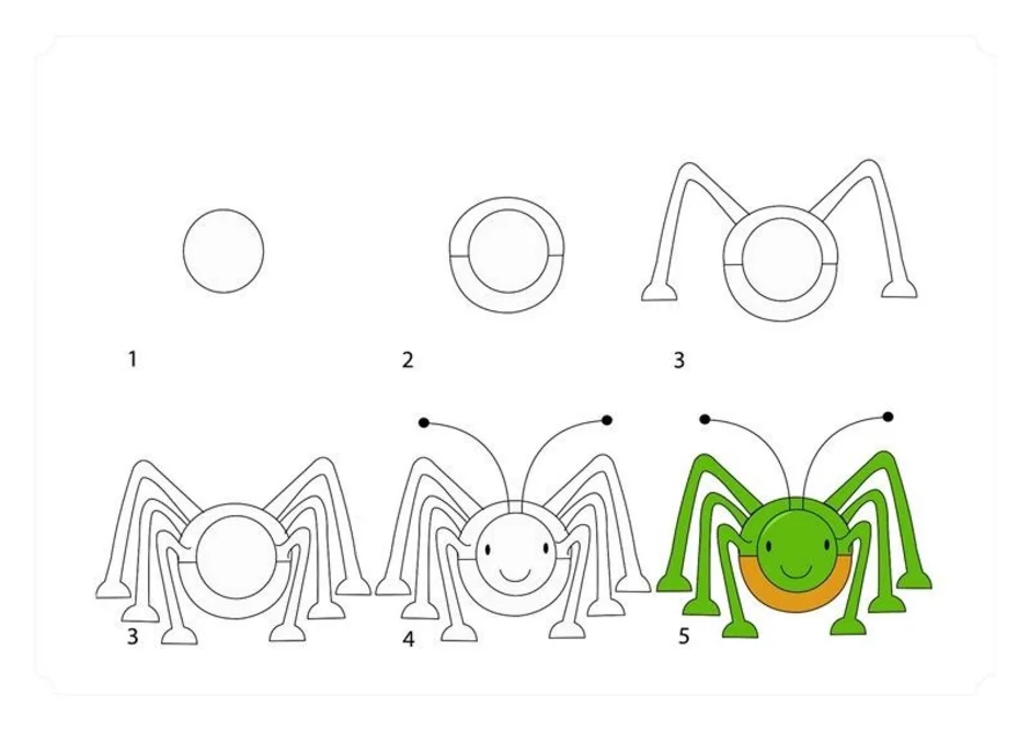 Как рисовать кузнечика