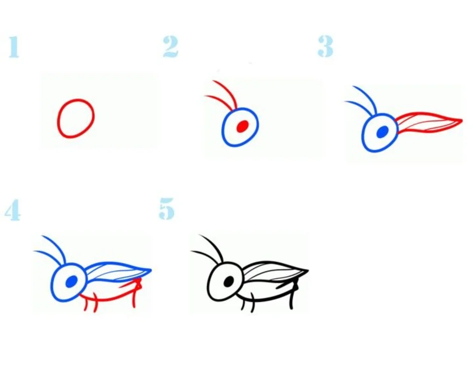 Как рисовать кузнечика