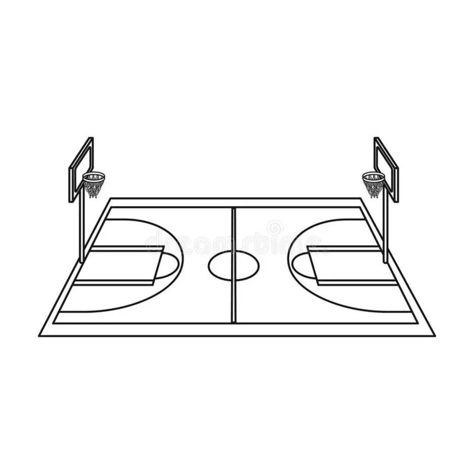 Баскетбольная площадка рисунок