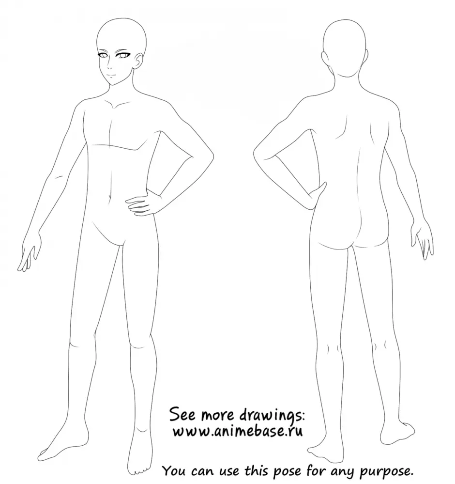 Как нарисовать аниме в полный рост мальчика в