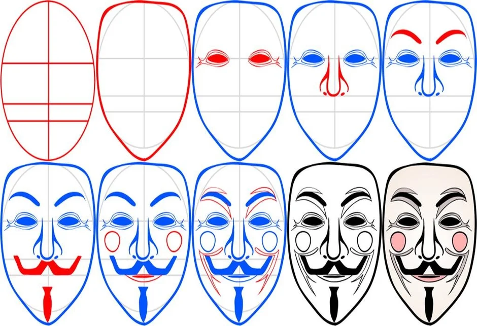 Рисуем маску поэтапно 3 класс презентация