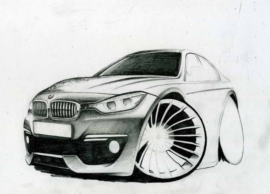 Bmw карандашом рисунки