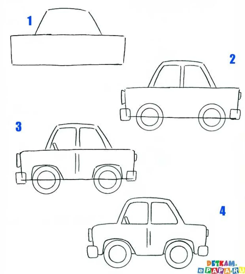 Как нарисовать легковой автомобиль