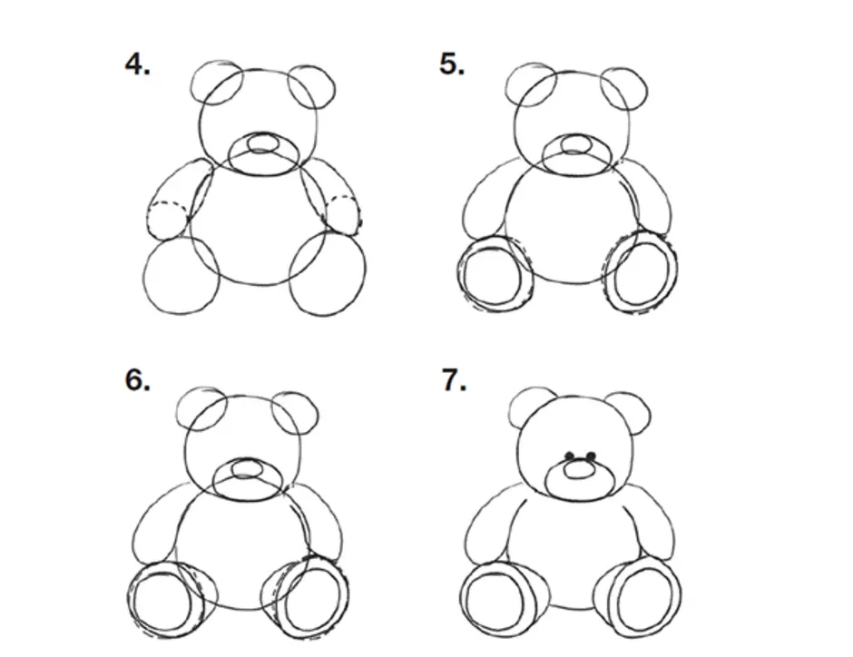 Как нарисовать медвежонка картинки