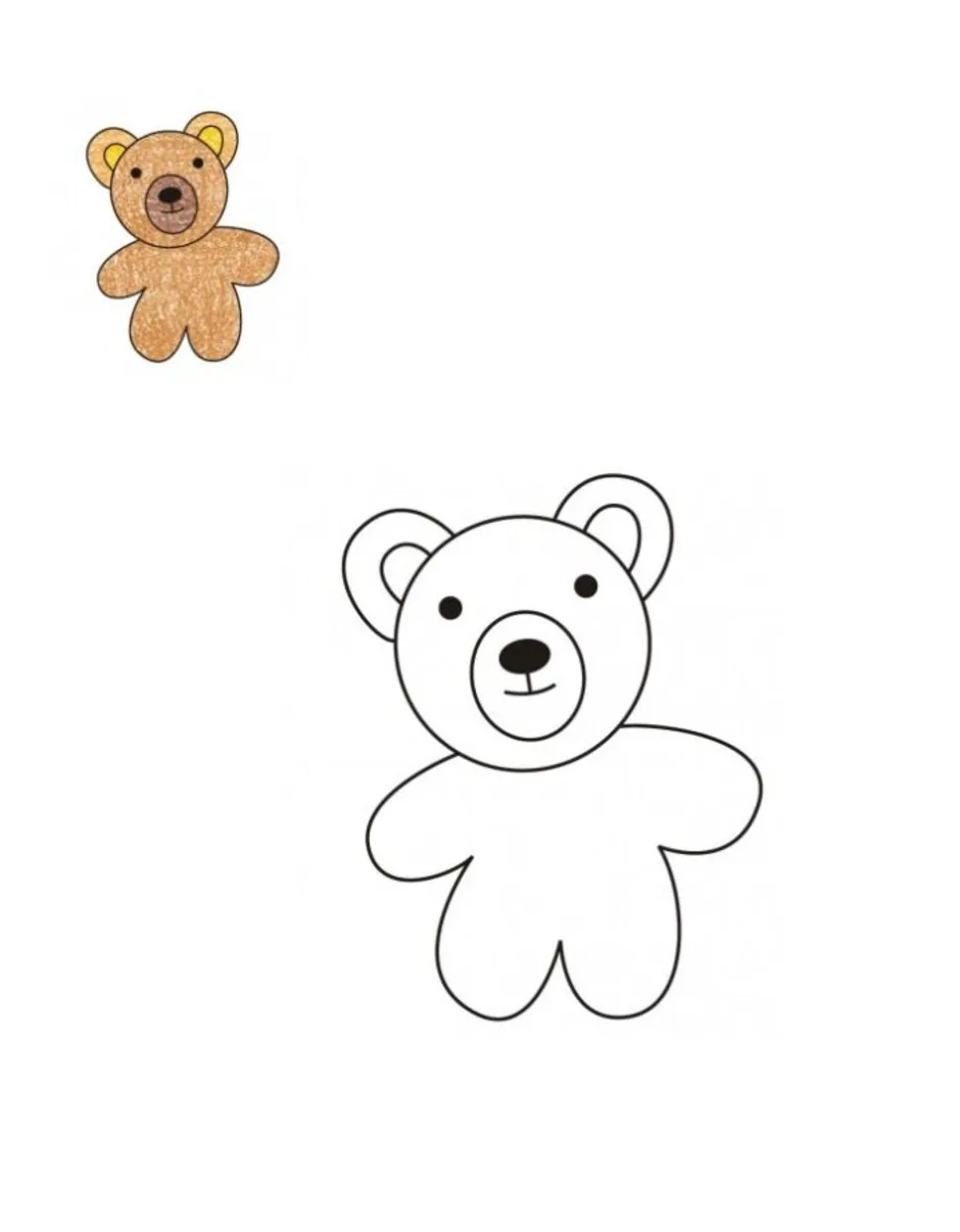 Медведь рисунок для детей легкий