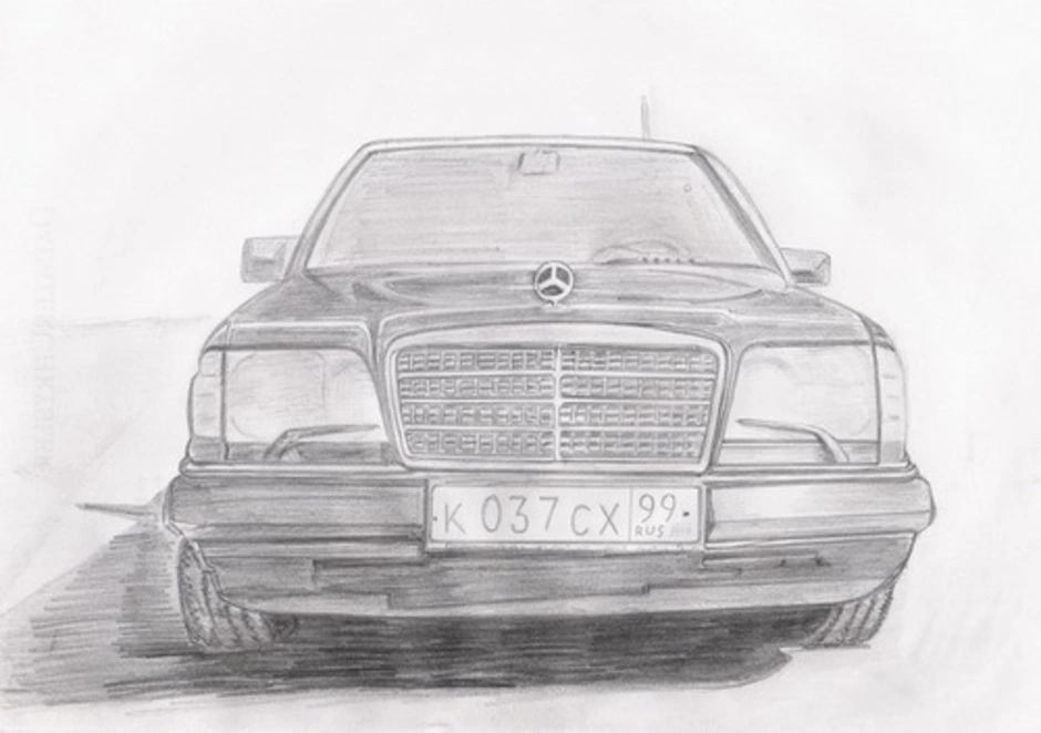 Мерседес w210 нарисовать