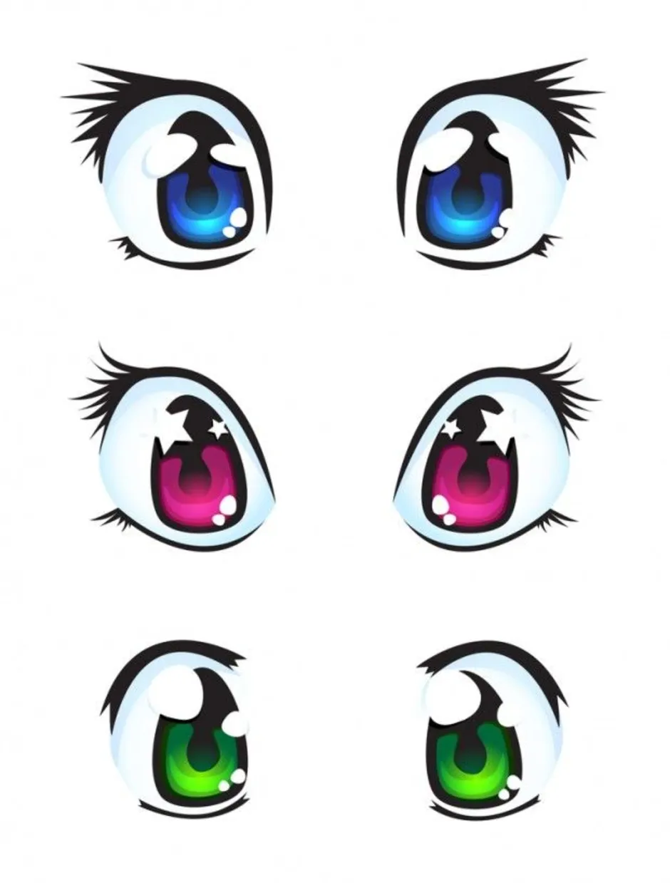 Как рисовать глазки. Глаза мультяшные. Красивые мультяшные глаза.