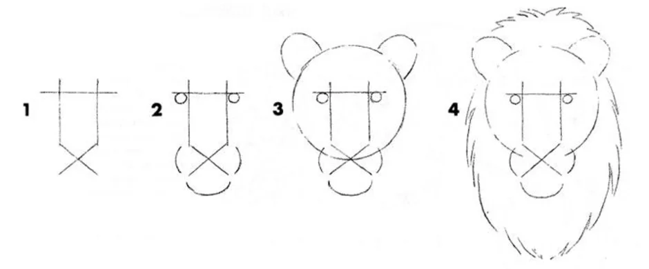 Как нарисовать мордочку льва