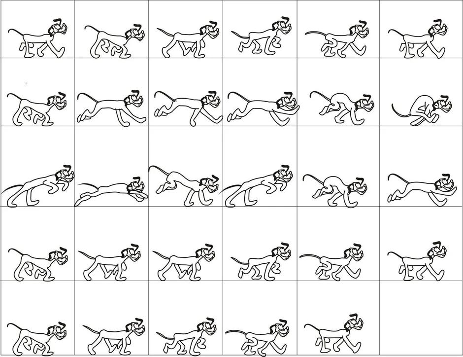 Нарисовать мультик по кадрам на бумаге 8 кадров