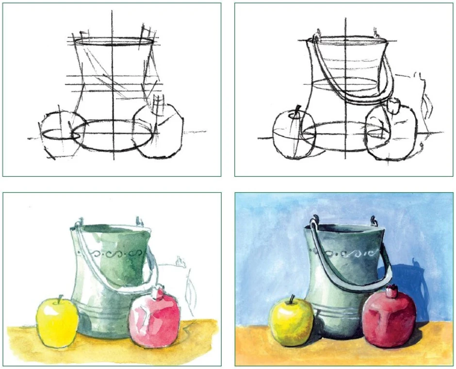 Как рисовать натюрморт пошагово