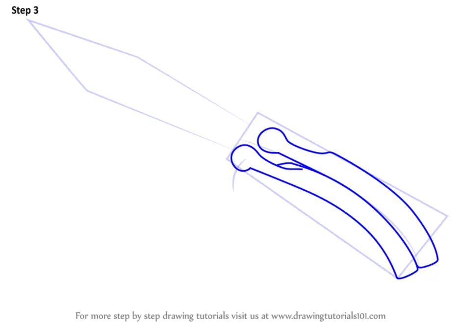 Как нарисовать нож бабочку из стандофф 2