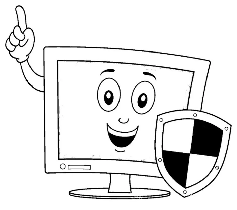 Интернет картинки нарисовать. Компьютер рисунок для детей. Безопасный интернет раскраска. Простые рисунки на компьютере. Компьютер раскраска для детей.